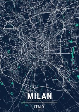 Milan City Map Italy