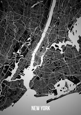 New York big dark map