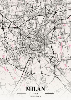 Milan City Map Italy