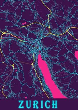 Zurich Map Switzerland