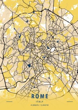 Rome City Map Italy