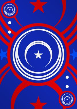 Red White and Blue Glyph