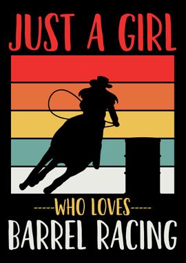 Barrel Racing Cowgirl Retr