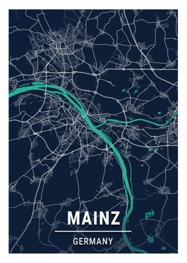 Mainz City Map Germany