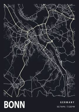 Bonn City Map Germany