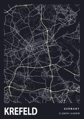 Krefeld City Map Germany