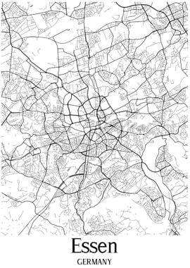 Essen City Map Germany