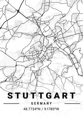 Stuttgart City Map Germany