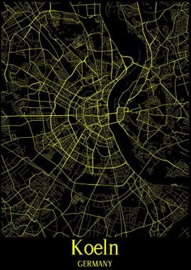 Koeln City Map Germany