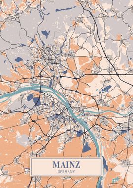 Mainz City Map Germany