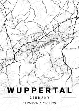 Wuppertal City Map Germany