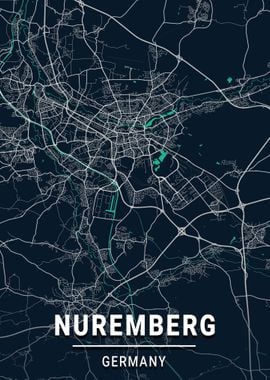 Nuremberg City Map Germany