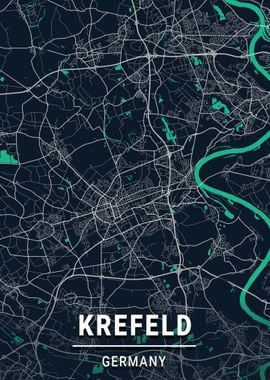 Krefeld City Map Germany