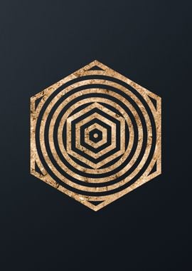 Gold Geometric Glyph Sign