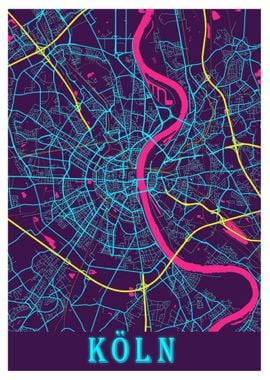 Koeln City Map Germany