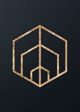 Gold Geometric Glyph Sign