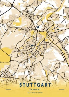 Stuttgart City Map Germany