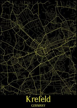 Krefeld City Map Germany