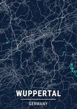 Wuppertal City Map Germany