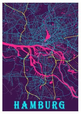 Hamburg City Map Germany