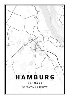 Hamburg City Map Germany