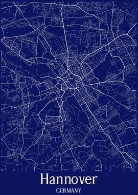 Hannover City Map Germany