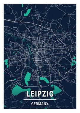 Leipzig City Map Germany