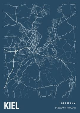 Kiel City Map Germany