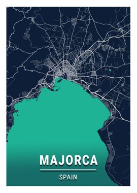 Majorca City Map Spain