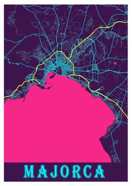 Majorca City Map Spain