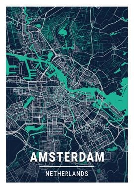 Amsterdam City Map Holland