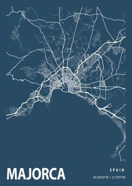 Majorca City Map Spain