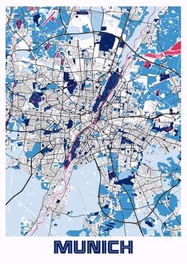 Munich City Map Germany