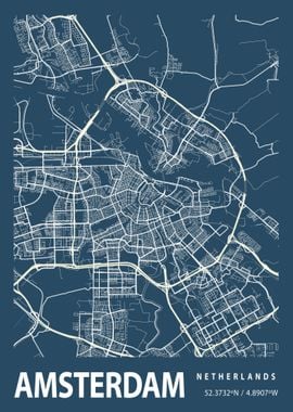 Amsterdam City Map Holland