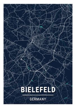 Bielefeld City Map Germany