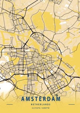 Amsterdam City Map Holland