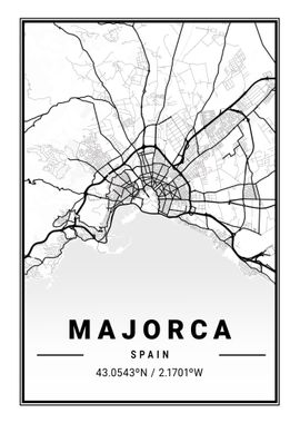 Majorca City Map Spain