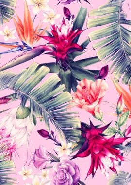 Pink Tropical Pattern