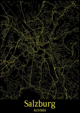 Salzburg City Map Austria