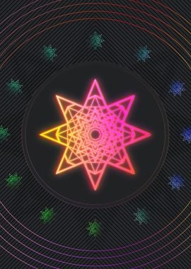 Neon Sacred Geometry Glyph