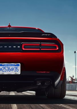 Red Dodge Challenger SRT