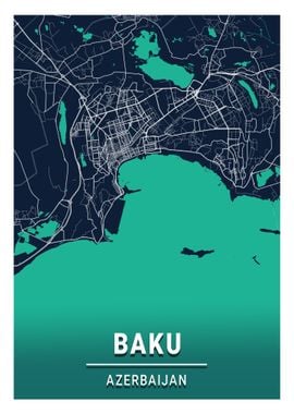 Baku City Map Azerbaijan