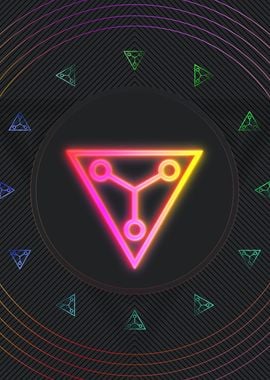 Neon Geometric Glyph Sign