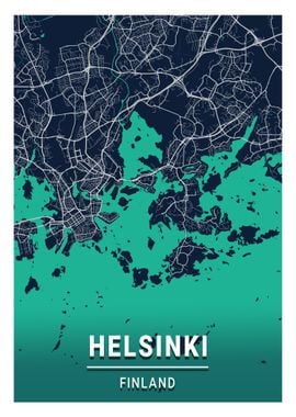 Helsinki City Map Finland