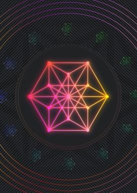 Pink Neon Sacred Geometry