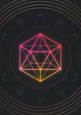 Pink Neon Sacred Geometry