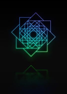 Neon Geometric Glyph Sign