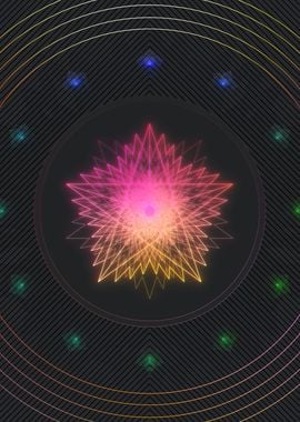 Pink Neon Sacred Geometry