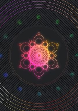 Neon Sacred Geometry Glyph