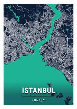 Istanbul City Map Turkey